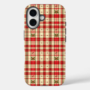 Coque Pour iPhone 16 Plaid de Noël Classique