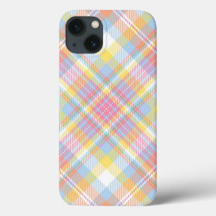 iPhone 13 Case Plaid en pastel de rayure