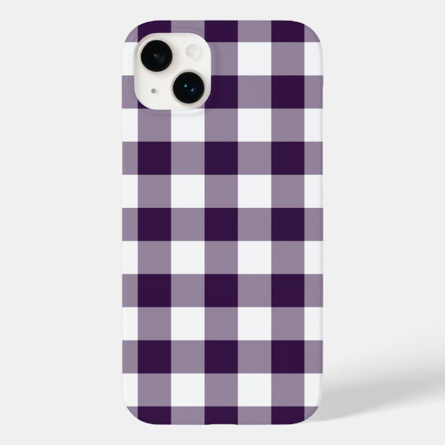 Coques Case-Mate iPhone Plaid En vichy violet blanc (Verso)