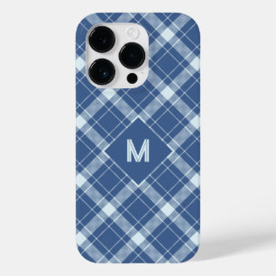 Coque Pour iPhone 14 Pro Plaid Monogramme personnalisé / Motif Tartan