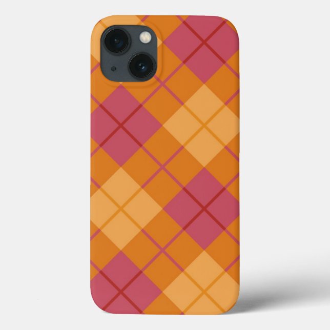 Coques Case-Mate iPhone Plaid polarisé dans l'orange et le rose (Verso)