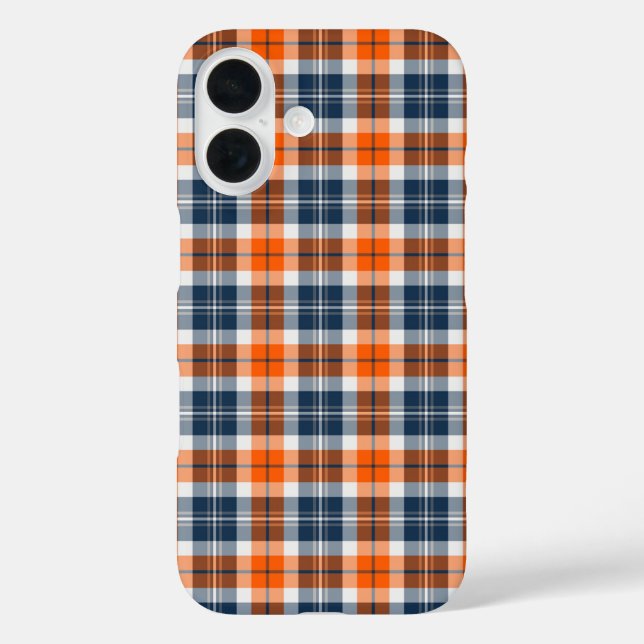 Coques Case-Mate iPhone Plaid sportif orange et bleu (Verso)