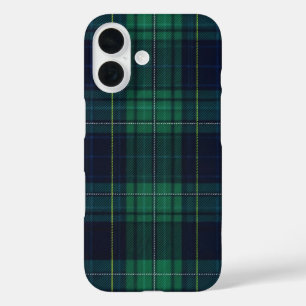 Coque Pour iPhone 16 Plaid Tartan vert et bleu