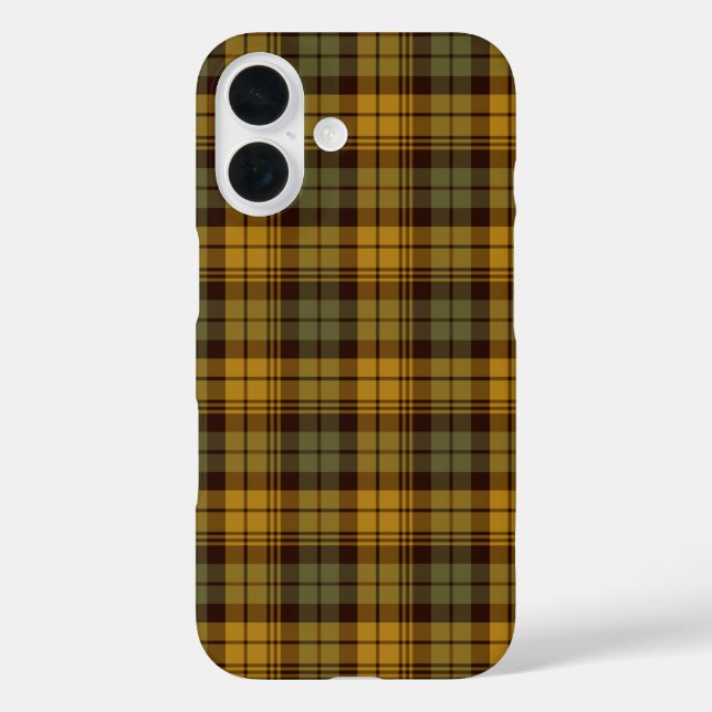 Coques Case-Mate iPhone Plaid vert, or et Brown rustique (Verso)
