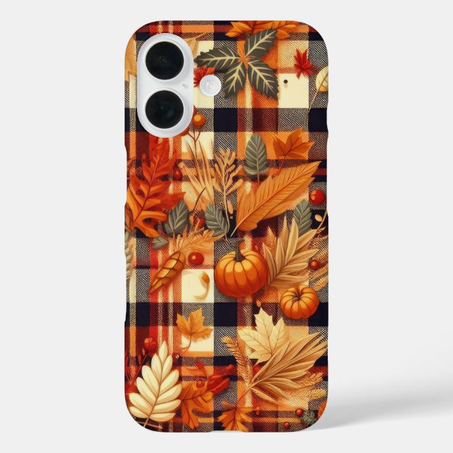 Coques Case-Mate iPhone Plaids d'automne citrouille Maple Feuille (Verso)