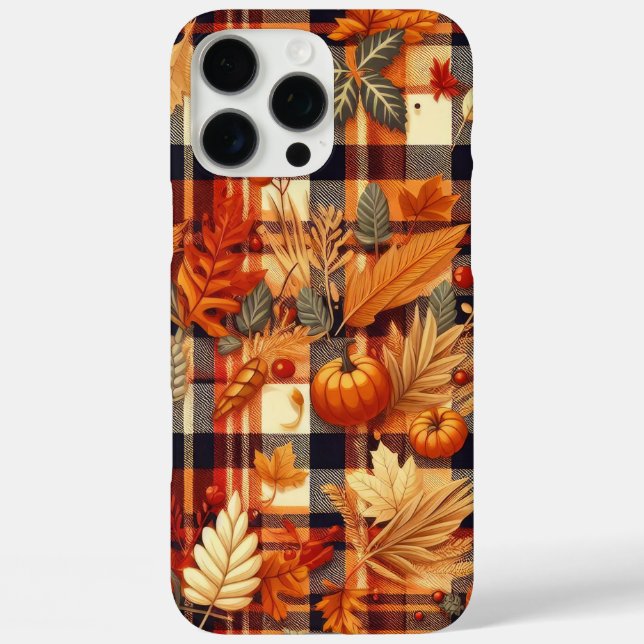 Coques Case-Mate iPhone Plaids d'automne citrouille Maple Feuille (Verso)