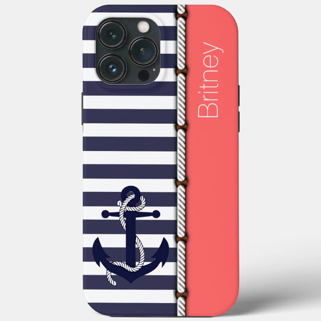 Coques Case-Mate iPhone Plaisir Personnalisé Marine Bleu Bleu Bleu Bleu Bl (Verso)