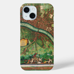 Coque Pour iPhone 15 Plan antique des rues de Londres par Johannes de R