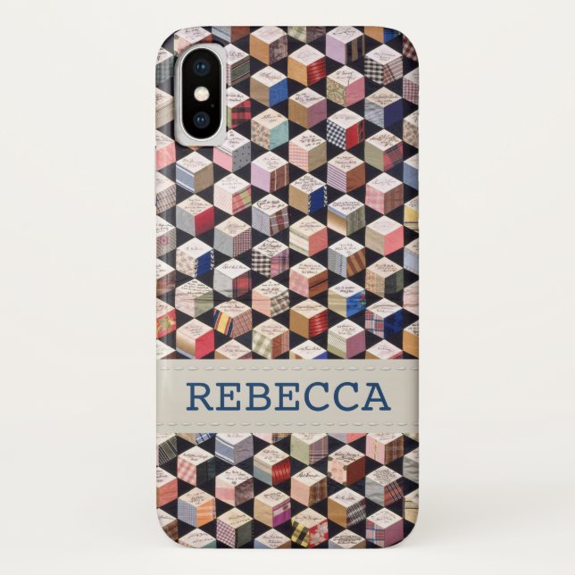 Coques Case-Mate iPhone Planche | Antique Tuming Blocks Patchwork (Dos)