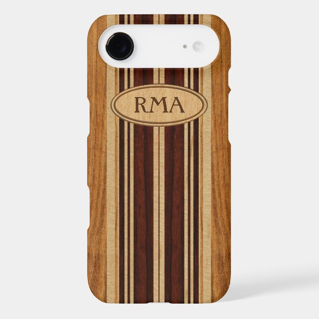 Coques Case-Mate iPhone Planche de surf en bois de monogramme de Koa de (Verso)