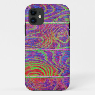 Coque iPhone 11 Plancher en bois arc-en-ciel