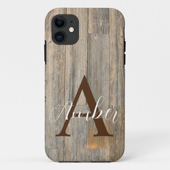 Coques Case-Mate iPhone Planches à grains de bois rustique en relief (Dos)