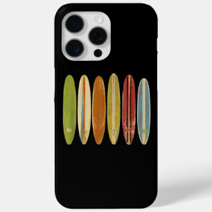 Coque iPhone 15 Pro Max Planches de surf Longboard Style Rétro Vintage Sur