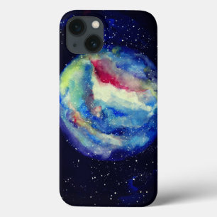 iPhone 13 Coque Planet Coque, Aquarelle Cosmos Art