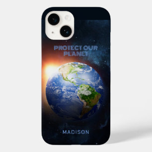 Coque Pour iPhone 14 Planète de texte personnalisé Terre