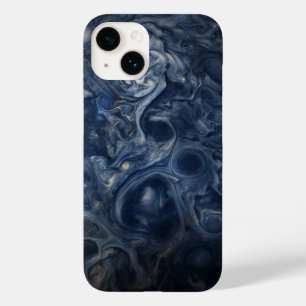 Coque Pour iPhone 14 Planète Jupiter Blues Blue White Juno Cam Swirling