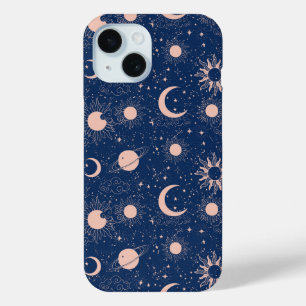 Coque Pour iPhone 15 Planètes et étoiles Motif