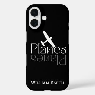 Coque Pour iPhone 16 Plans Typographie & Avion Cessna,Minimaliste