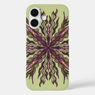 Coque Pour iPhone 16 Plante à œil psychédélique - Mandala botanique sur