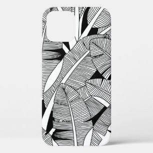 Case-Mate iPhone Case Plante exotique noir et blanc et botanique de palm