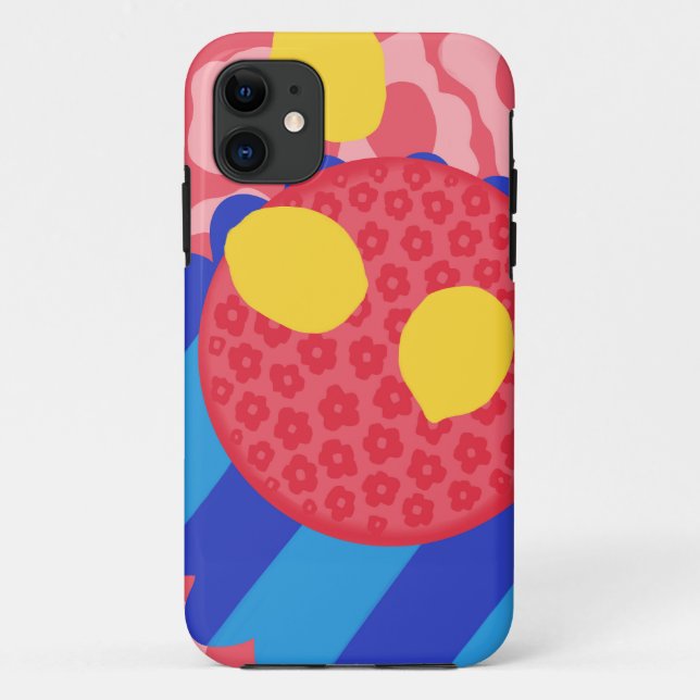 Coques Case-Mate iPhone Plaque de fleurs de citron (Dos)