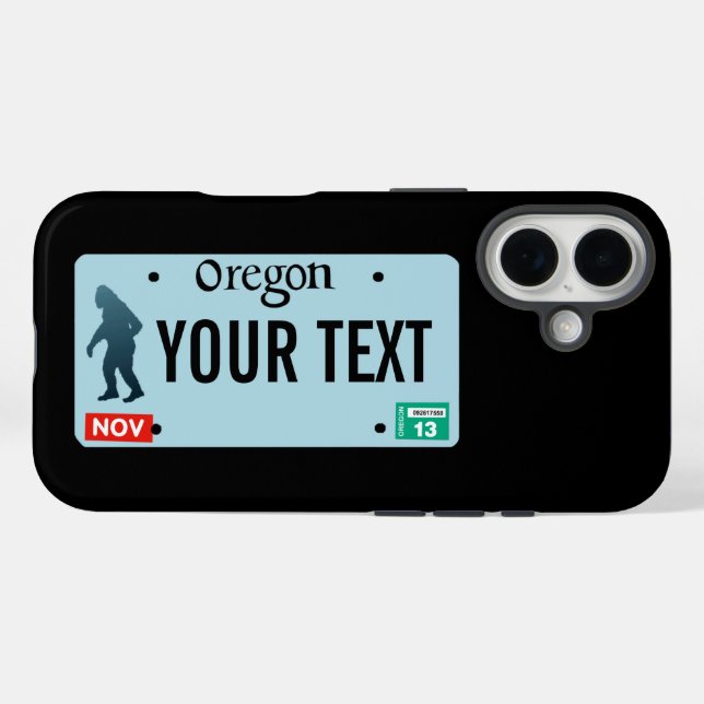Coques Case-Mate iPhone Plaque de licence Oregon Sasquatch (Verso (horizontal))