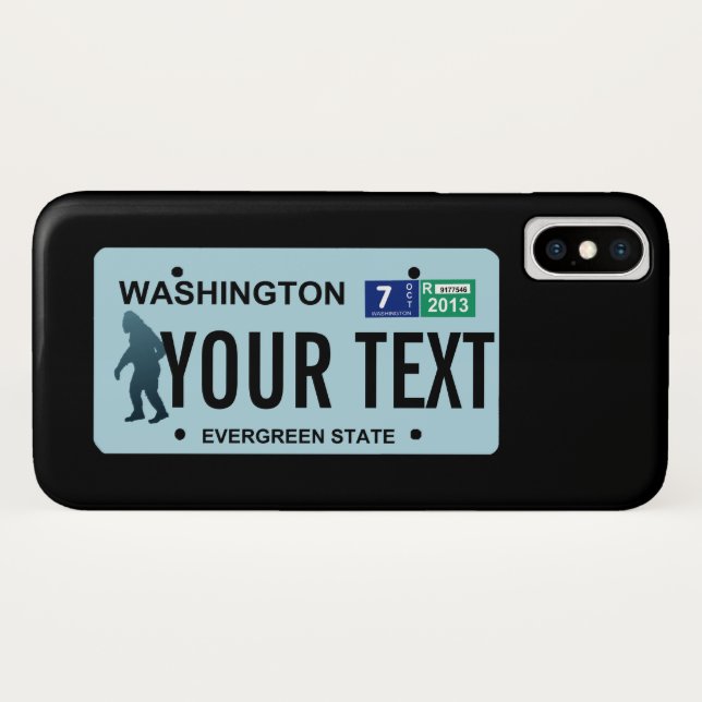 Coques Case-Mate iPhone Plaque de licence Washington Sasquatch (Dos (Horizontal))
