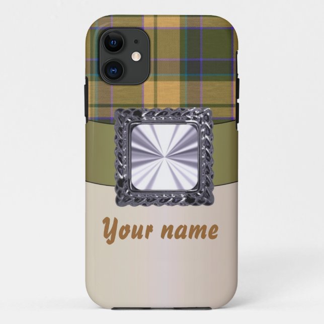 Coques Case-Mate iPhone Plaque de tartan brun rouillé (Dos)