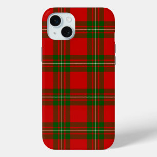 Coque iPhone 15 Mini Plaque vert rouge de tartan MacGregor
