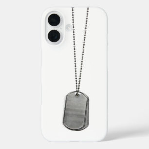 Coque Pour iPhone 16 Plaques d'identification militaires sur fond blanc