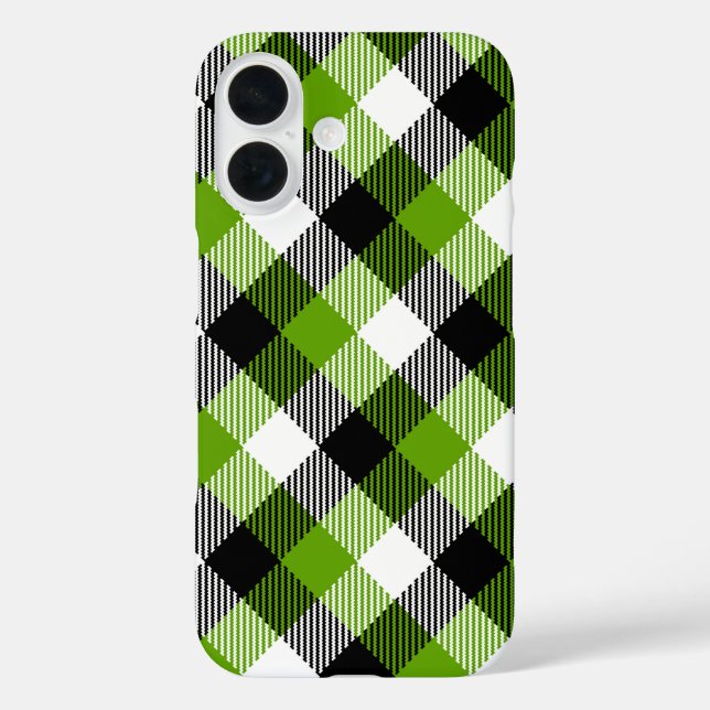 Coques Case-Mate iPhone Plaques Tartan simples Vert néon (Verso)