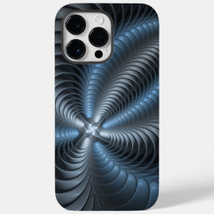 Coque Pour Pour iPhone 14 Pro Max Plastique bleu gris 3D Fractal Art moderne Abstrai