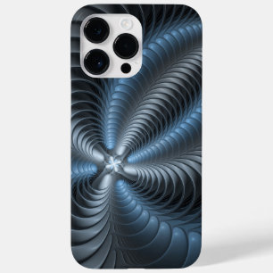 Coque Pour Pour iPhone 14 Pro Max Plastique bleu gris 3D Fractal Art moderne Abstrai