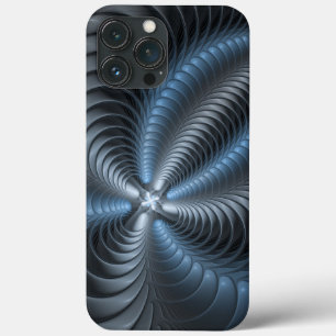Case-Mate iPhone Case Plastique bleu gris 3D Fractal Art moderne Abstrai