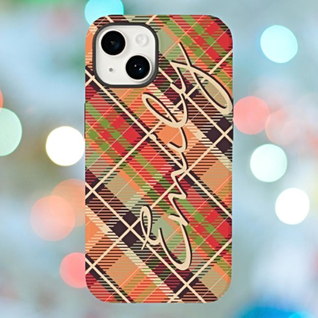 Coques Case-Mate iPhone Plat À damiers Plaid personnalisé (Créateur téléchargé)