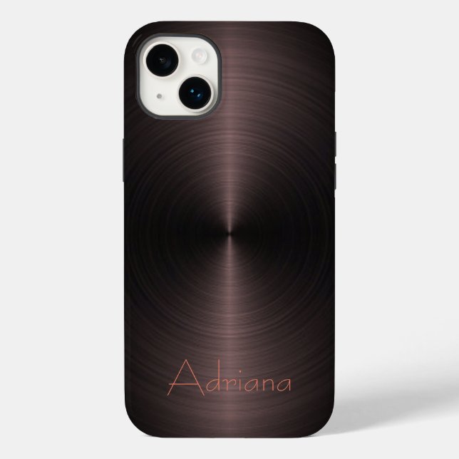 Coques Case-Mate iPhone Platine bronze et noir acier inoxydable métal (Verso)