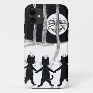 Coque iPhone 11 Pleine lune et chats, Louis Wain
