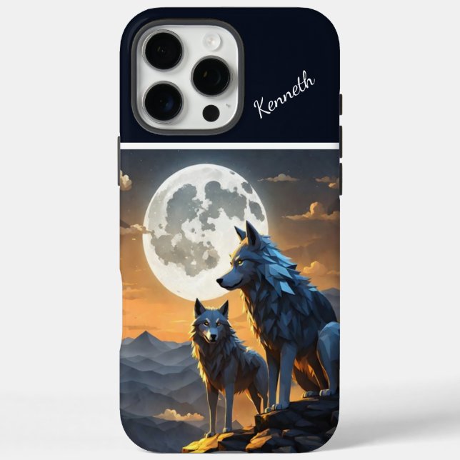 Coques Case-Mate iPhone Pleine lune et Howl de Wolf (Verso)