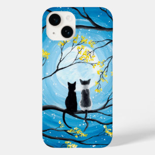 Coque Pour iPhone 14 Pleine lune Whimsical avec Chats