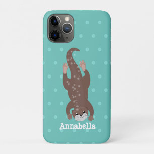 Case-Mate iPhone Case Plongée de loutre mignonne sur dessin animé turquo