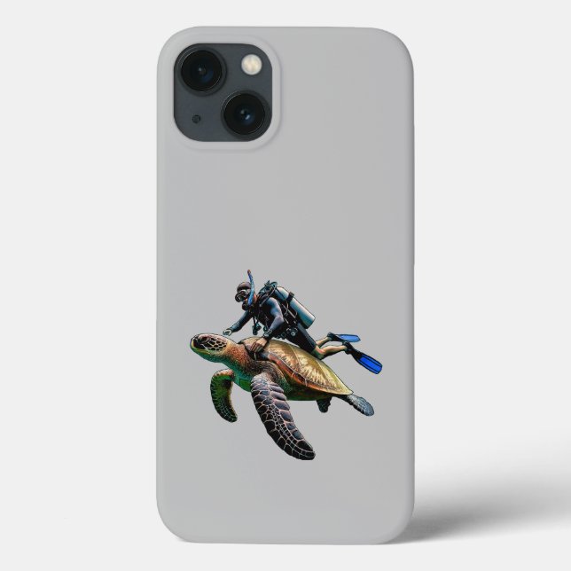 Coques Case-Mate iPhone Plongée plongée avec plongée avec une grande tortu (Verso)