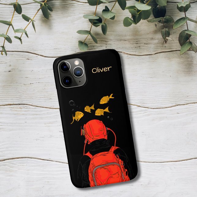 Coques Case-Mate iPhone Plongeur et Poisson Doré (Créateur téléchargé)