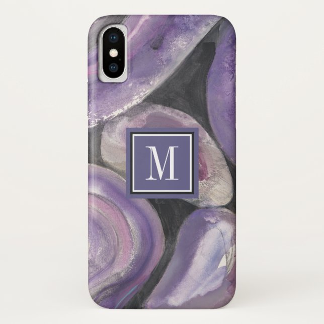 Coques Case-Mate iPhone Pluie de cercle du monogramme | (Dos)