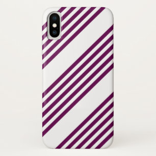 Case-Mate iPhone Case Plum et blanc cinq bandes motif