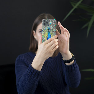 Coque Pour iPhone 16 Plumage bleu Peacock