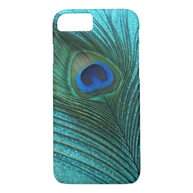 Coques Case-Mate iPhone Plume bleue de paon d'Aqua métallique (Dos)