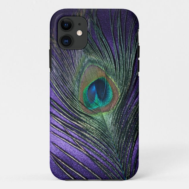 Coques Case-Mate iPhone Plume pourpre soyeuse de paon (Dos)