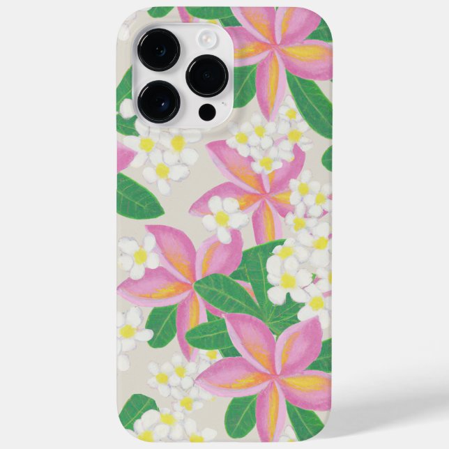 Coques Case-Mate iPhone Plumeria sans couture Motif art imprimé (Verso)
