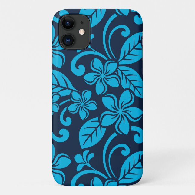 Coques Case-Mate iPhone PLUMÉRIE DE L'ÎLE (Bleu x 2) (Dos)