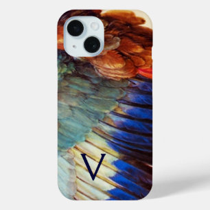 COQUE POUR iPhone 15 PLUMES D'AILE D'UN ROLLER EUROPÉEN MONOGRAMME